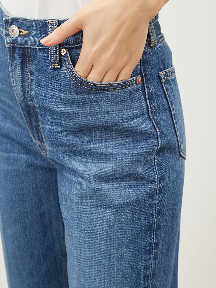 Mila Owen「裾段差テーパードデニムパンツ」|デニム|