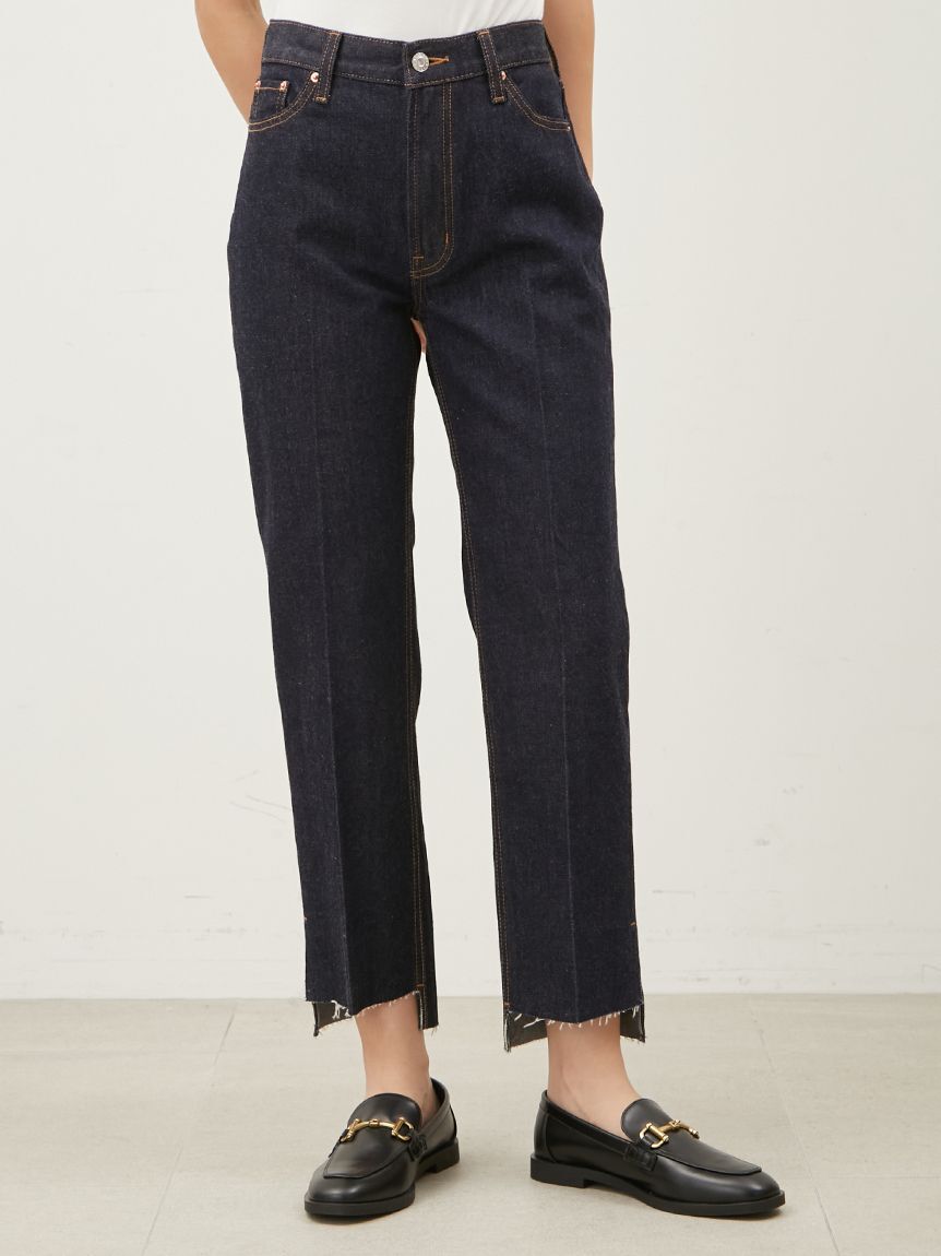 Mila Owen「裾段差テーパードデニムパンツ」|デニム|