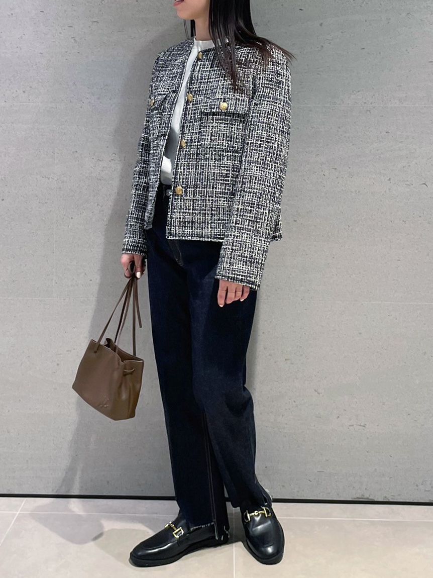 Mila Owen「裾段差テーパードデニムパンツ」|デニム|