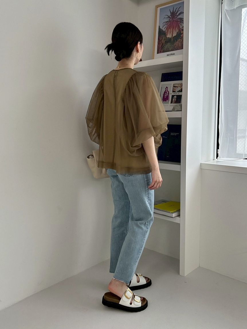 Mila Owen「裾段差テーパードデニムパンツ」|デニム|