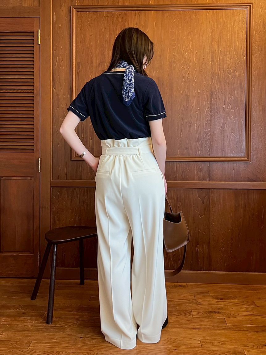 Mila Owen「【UV加工】ドライタッチペーパーバッグパンツ」|チノ|