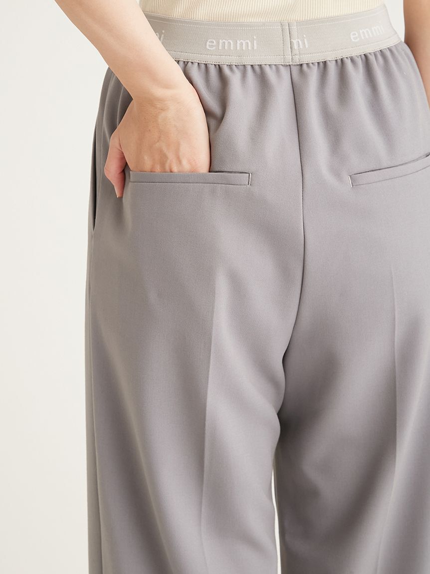 emmi atelier「【10th】emmiロゴジャガードゴムタックパンツ」|チノ|