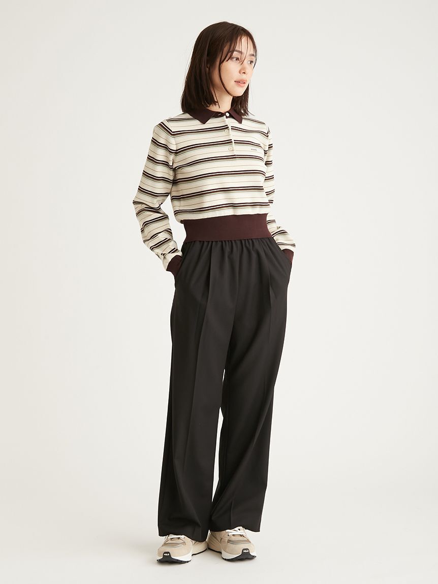 emmi atelier「【10th】emmiロゴジャガードゴムタックパンツ」|チノ|