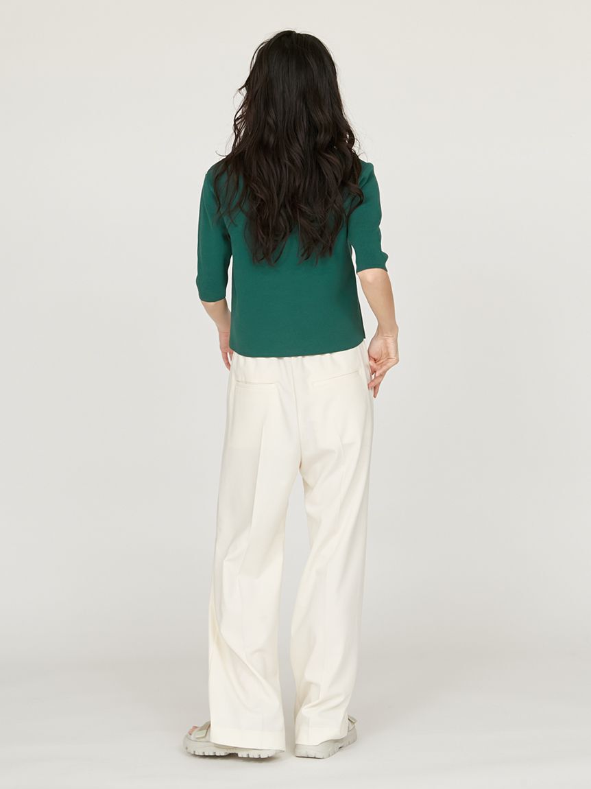 emmi atelier「【10th】emmiロゴジャガードゴムタックパンツ」|チノ|