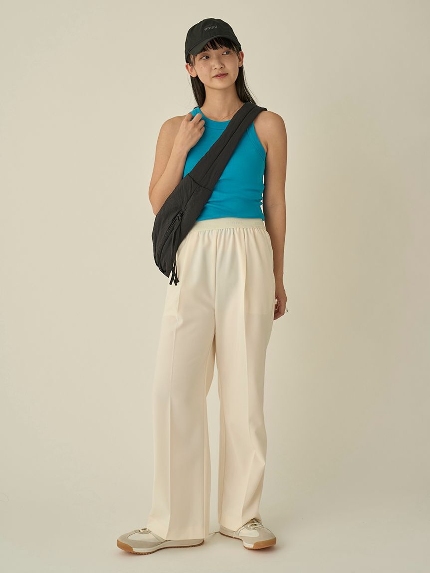 emmi atelier「【10th】emmiロゴジャガードゴムタックパンツ」|チノ|