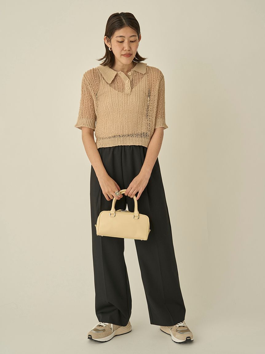 emmi atelier「【10th】emmiロゴジャガードゴムタックパンツ」|チノ|