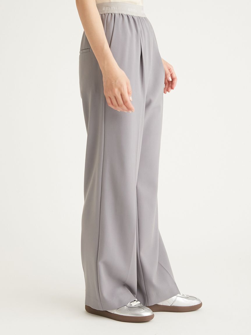 emmi atelier「【10th】emmiロゴジャガードゴムタックパンツ」|チノ|