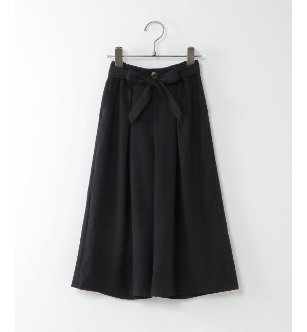 ikka kids「リボンベルトスラブワイドパンツ」|その他|ブラック