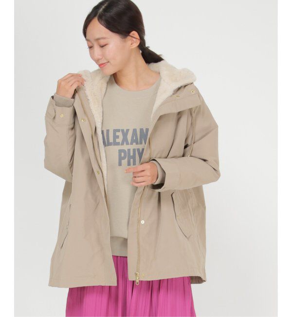 ikka「ボアライナー2WAYミドルマウンテンパーカー」|ブルゾン・スタジャン|