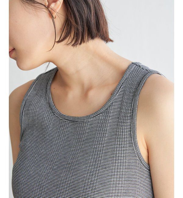 Lbc with Life「コットンUSAランダムテレコタンクトップ」|キャミソール|