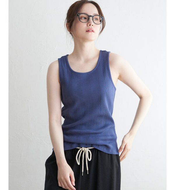 Lbc with Life「コットンUSAランダムテレコタンクトップ」|キャミソール|