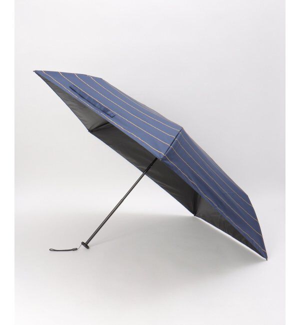 Lbc with Life「ラメボーダー遮光折りたたみ傘」|傘|ネイビーブルー