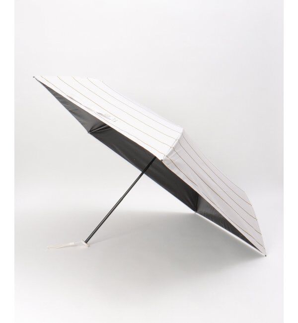 Lbc with Life「ラメボーダー遮光折りたたみ傘」|傘|アイボリー