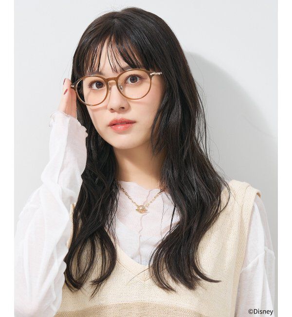  「ボストン型 メガネ Disney PRINCESS アリエル (ドレスアップライン) ディズニープリンセス レンズ交換券付」|メガネ|