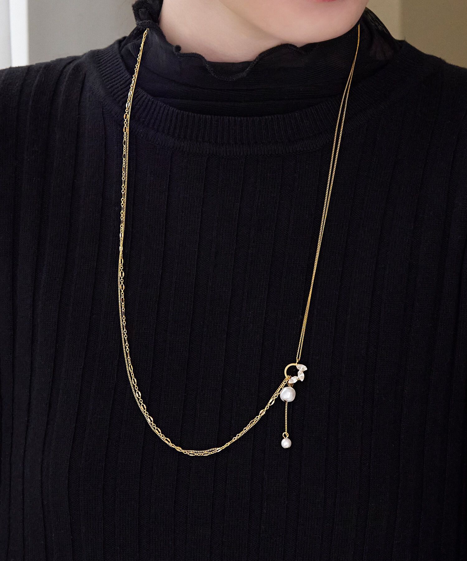 Phoebe「2wayアレンジパールラリエットネックレス」|ネックレス|