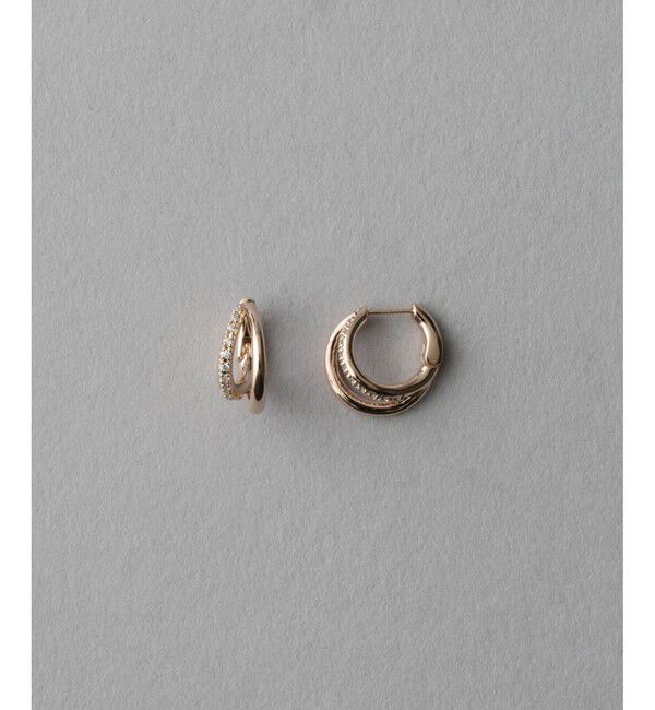 ete「ビジュー ハグピアス」|ピアス|ピンクゴールド