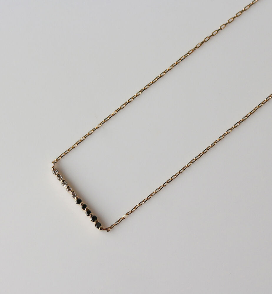  「ブラックダイヤモンド / ダイヤモンド ネックレス | K10YG」|ネックレス|