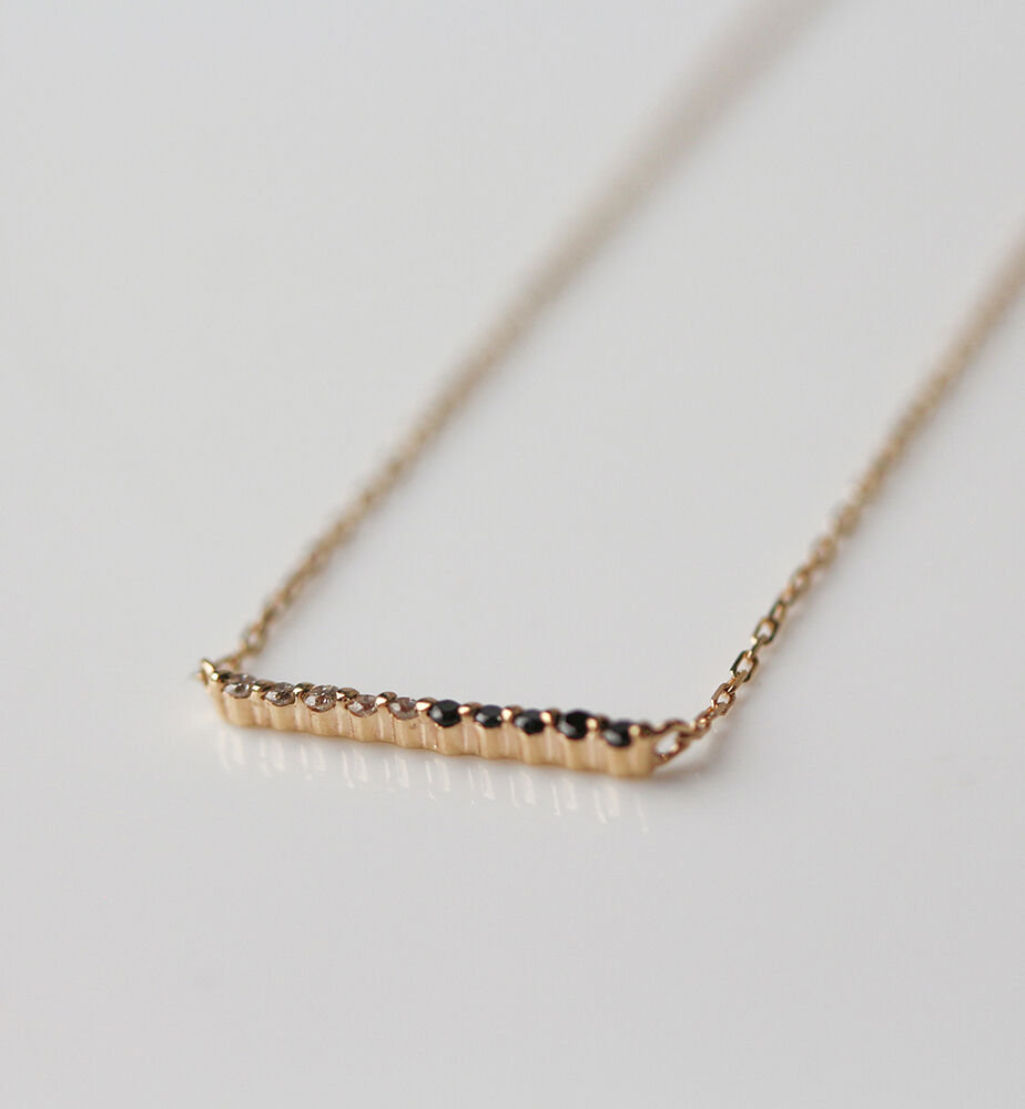  「ブラックダイヤモンド / ダイヤモンド ネックレス | K10YG」|ネックレス|