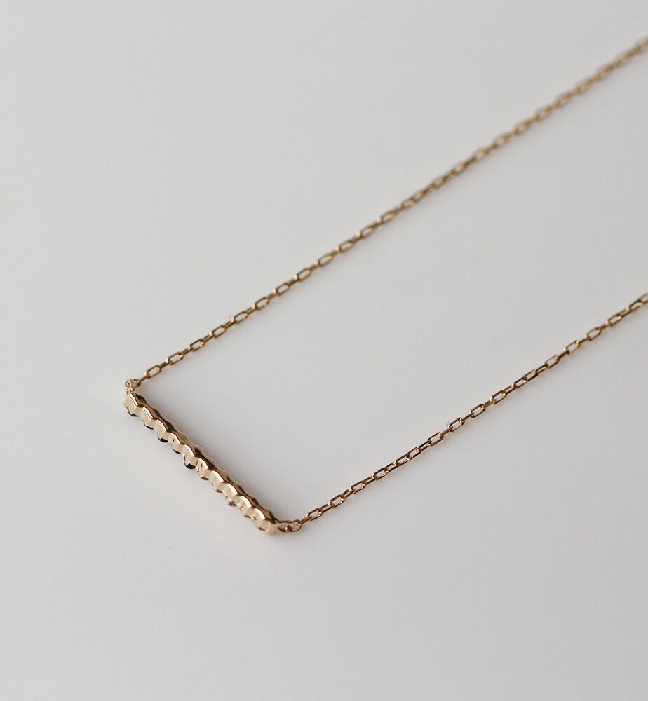  「ブラックダイヤモンド / ダイヤモンド ネックレス | K10YG」|ネックレス|