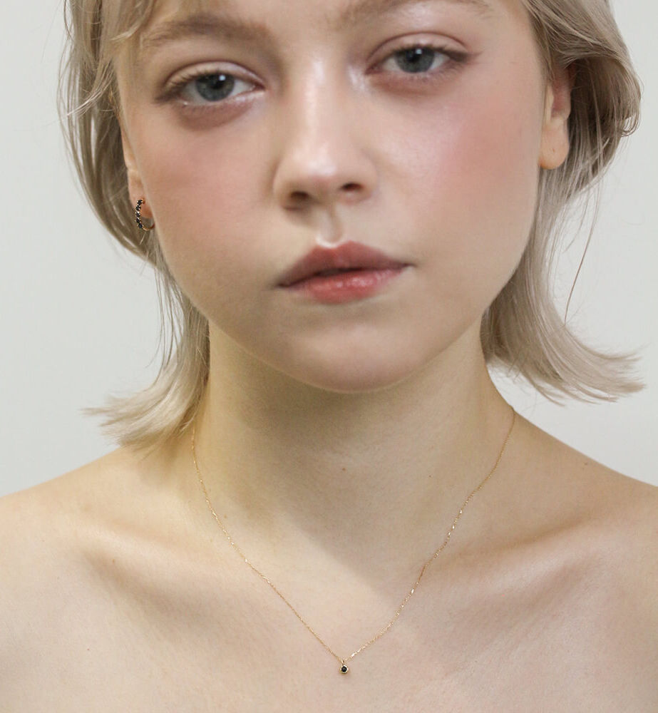  「ブラックダイヤモンド / ダイヤモンド ネックレス | K10YG」|ネックレス|