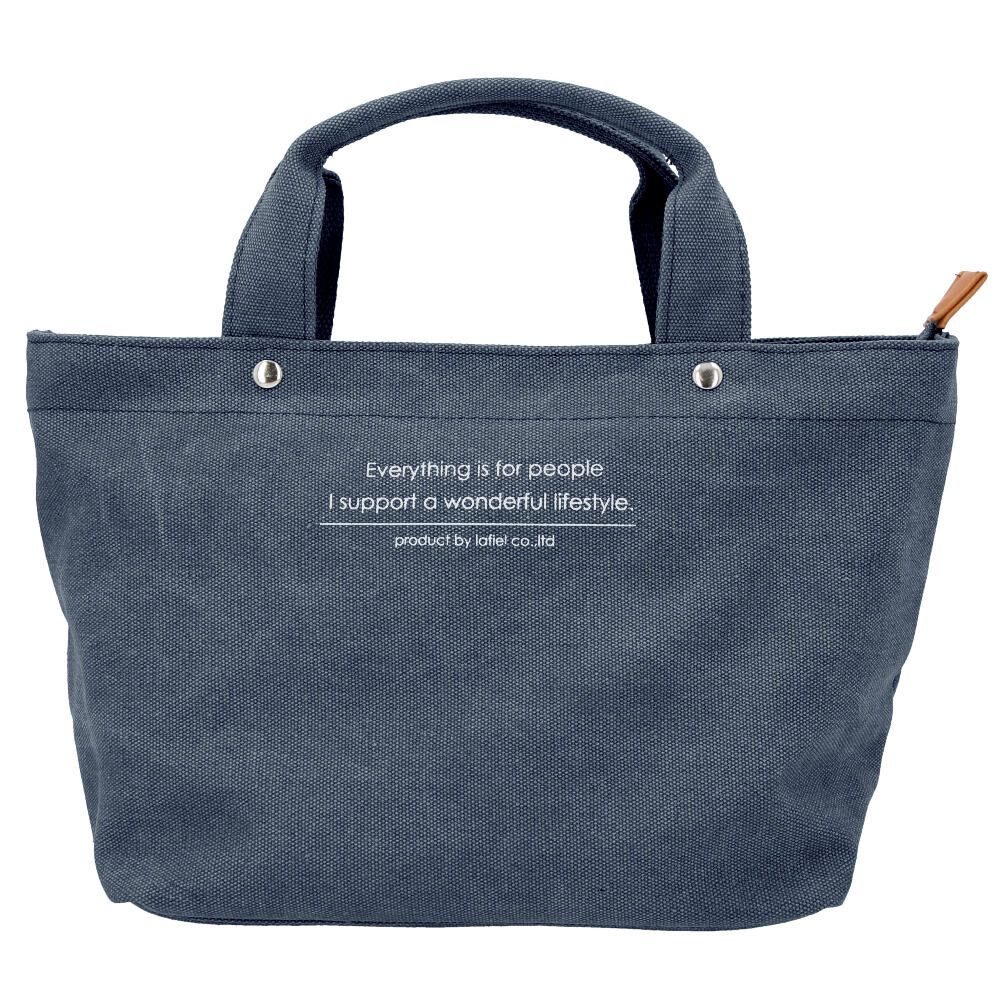 BACKYARD FAMILY「キャンバス トート ファスナー 通販 船形 小さめ ミニ トートバッグ サブバッグ ミニバッグ」|トートバッグ|ブルー1