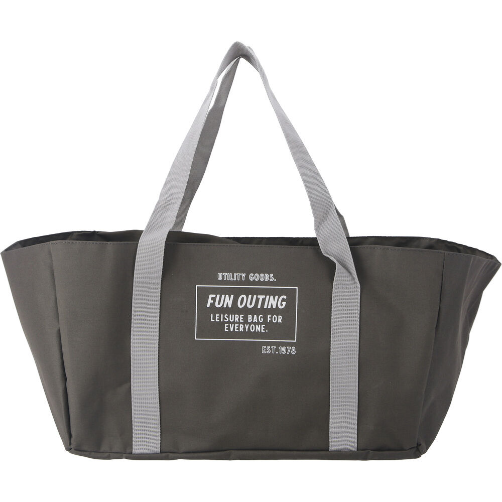 BACKYARD FAMILY「レジカゴ バッグ 大容量 通販 エコバッグ マチ広 カゴ型 おしゃれ かわいい シンプル」|エコバッグ|グレー1