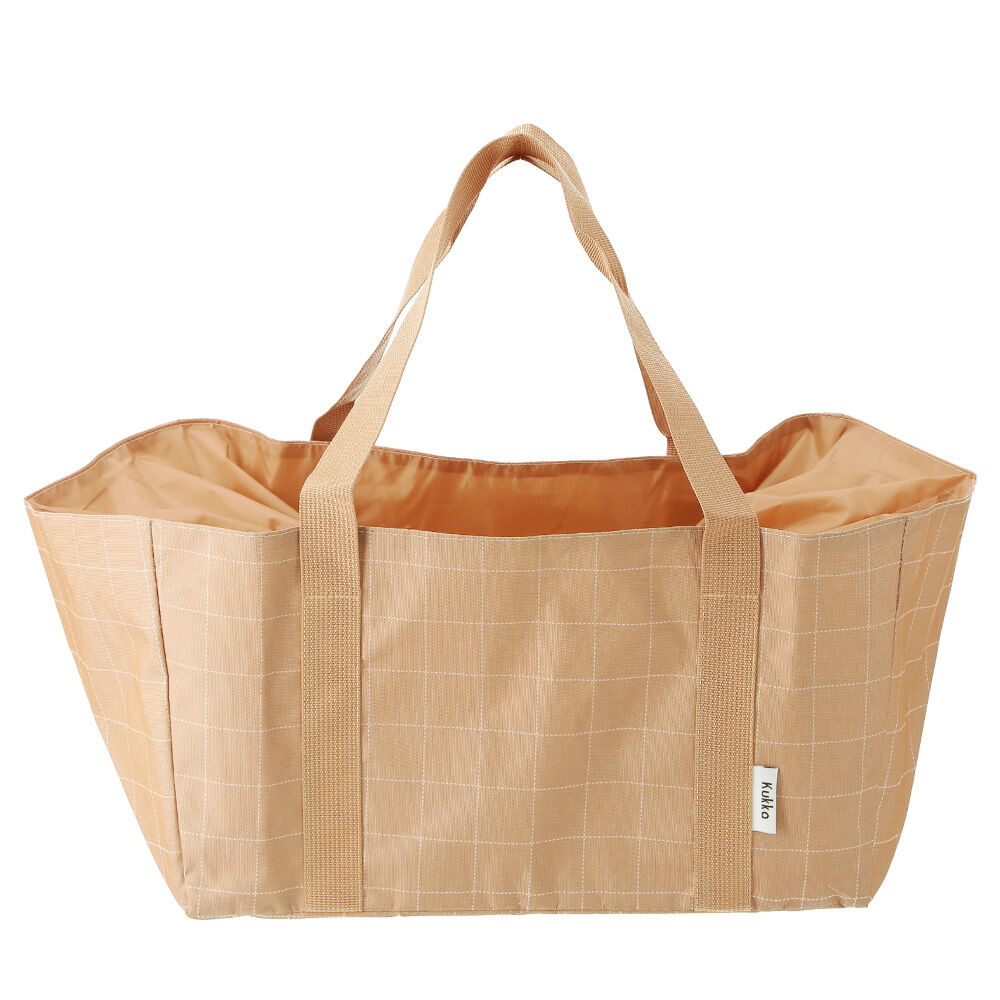 BACKYARD FAMILY「レジカゴ バッグ 大容量 通販 エコバッグ マチ広 カゴ型 おしゃれ かわいい シンプル」|エコバッグ|ベージュ2