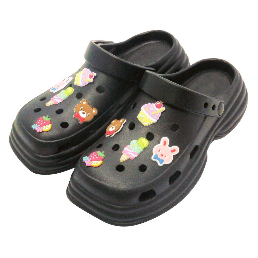 BACKYARD FAMILY「厚底サンダル アクセサー付き 通販 サンダル シャワーサンダル 厚底 アクセサー かわいい」|サンダル|ブラック1