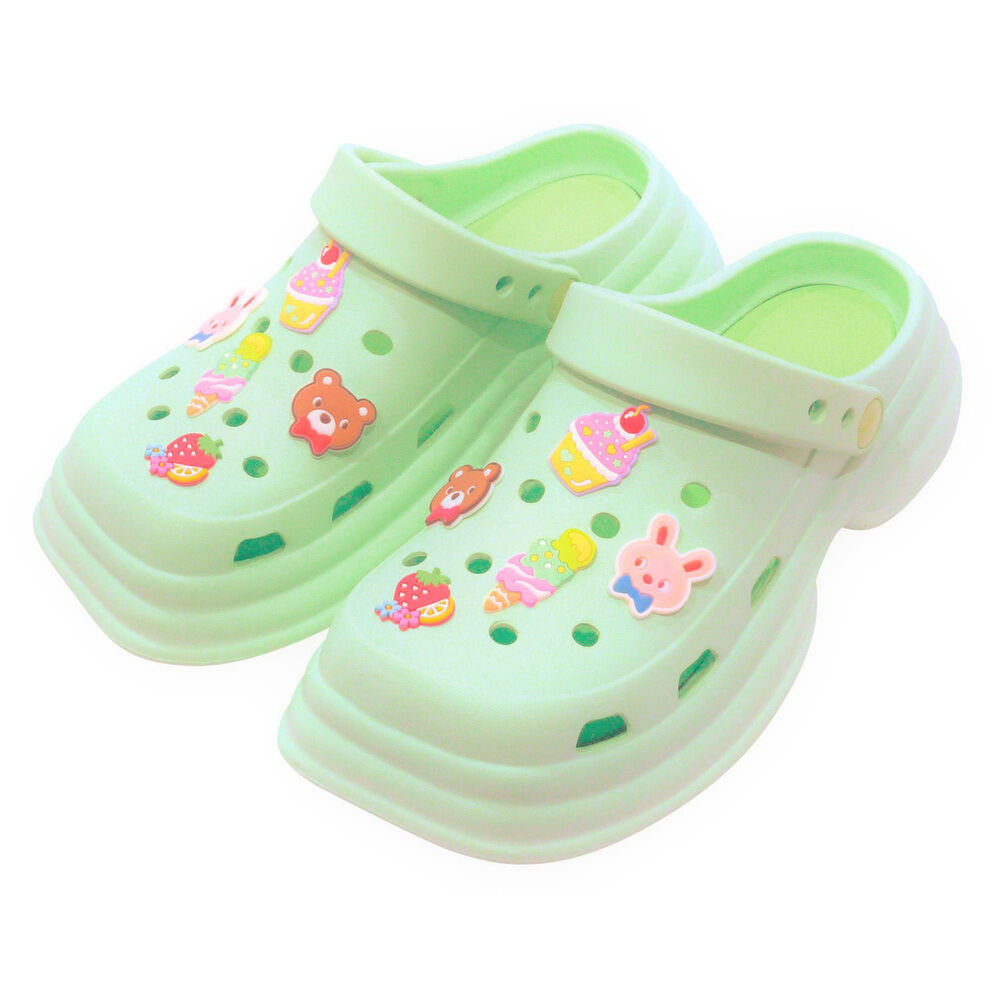 BACKYARD FAMILY「厚底サンダル アクセサー付き 通販 サンダル シャワーサンダル 厚底 アクセサー かわいい」|サンダル|グリーン1