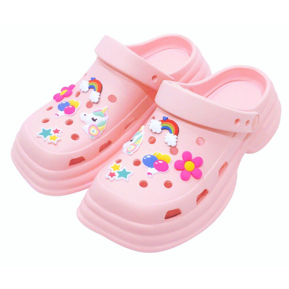 BACKYARD FAMILY「厚底サンダル アクセサー付き 通販 サンダル シャワーサンダル 厚底 アクセサー かわいい」|サンダル|ピンク1