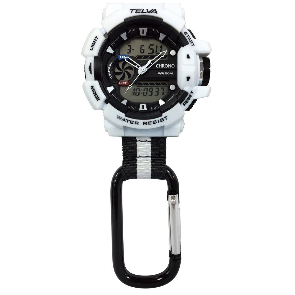 BACKYARD FAMILY「キーホルダー 時計 通販 ハンギングウオッチ カラビナウォッチ ハングウォッチ デジタル時計」|腕時計|ホワイト1