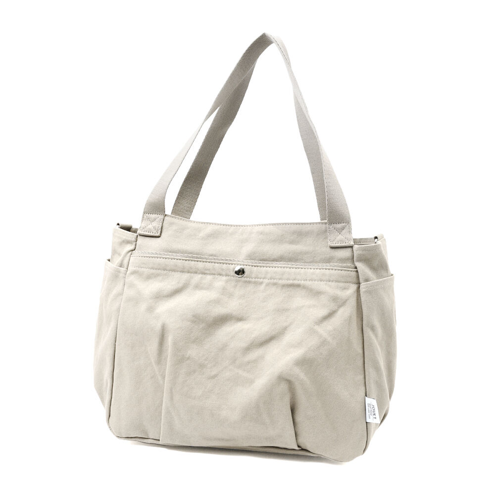 BACKYARD FAMILY「コットン トート ショルダー 通販 フロントタック トートバッグ トートバック ショルダーバッグ」|トートバッグ|ベージュ1
