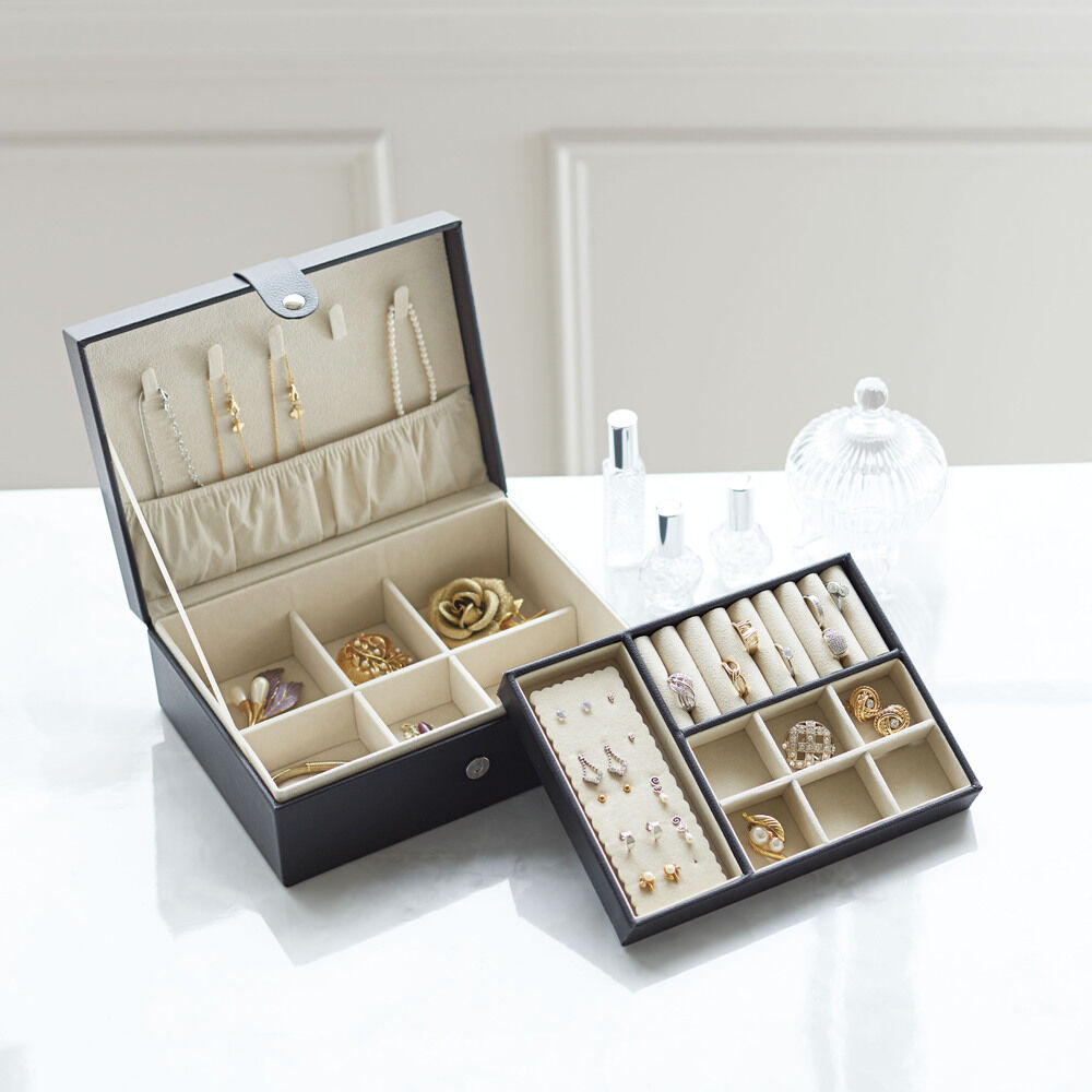 BACKYARD FAMILY「ジュエリーボックス 大容量 通販 ジュエリー アクセサリー ケース 保管 収納 宝石箱 小物入れ」|その他|ブラック1