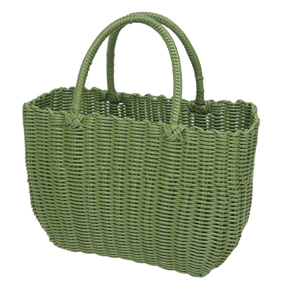 BACKYARD FAMILY「かごバッグ PPバッグ ミドル 通販 カゴバッグ バスケット トート トートバッグ トートバック」|かごバッグ|グリーン1
