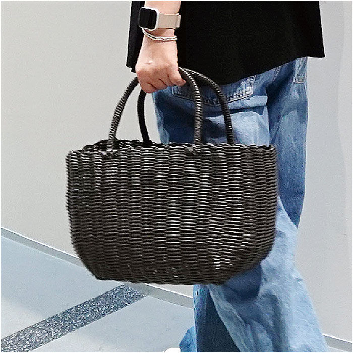 BACKYARD FAMILY「かごバッグ 夏 おしゃれ 通販 カゴバッグ かごバック ビニール 手編み ビニールバッグ カゴ」|かごバッグ|