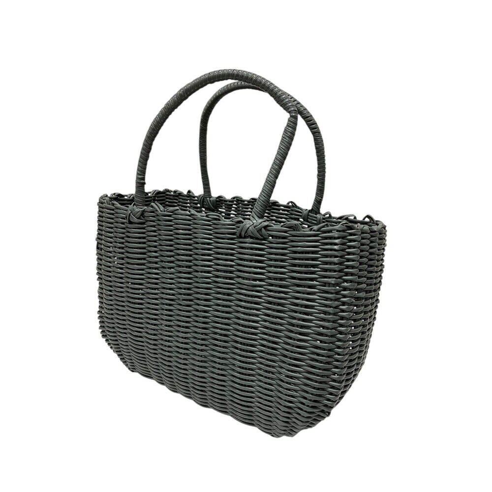 BACKYARD FAMILY「かごバッグ 夏 おしゃれ 通販 カゴバッグ かごバック ビニール 手編み ビニールバッグ カゴ」|かごバッグ|グレー1