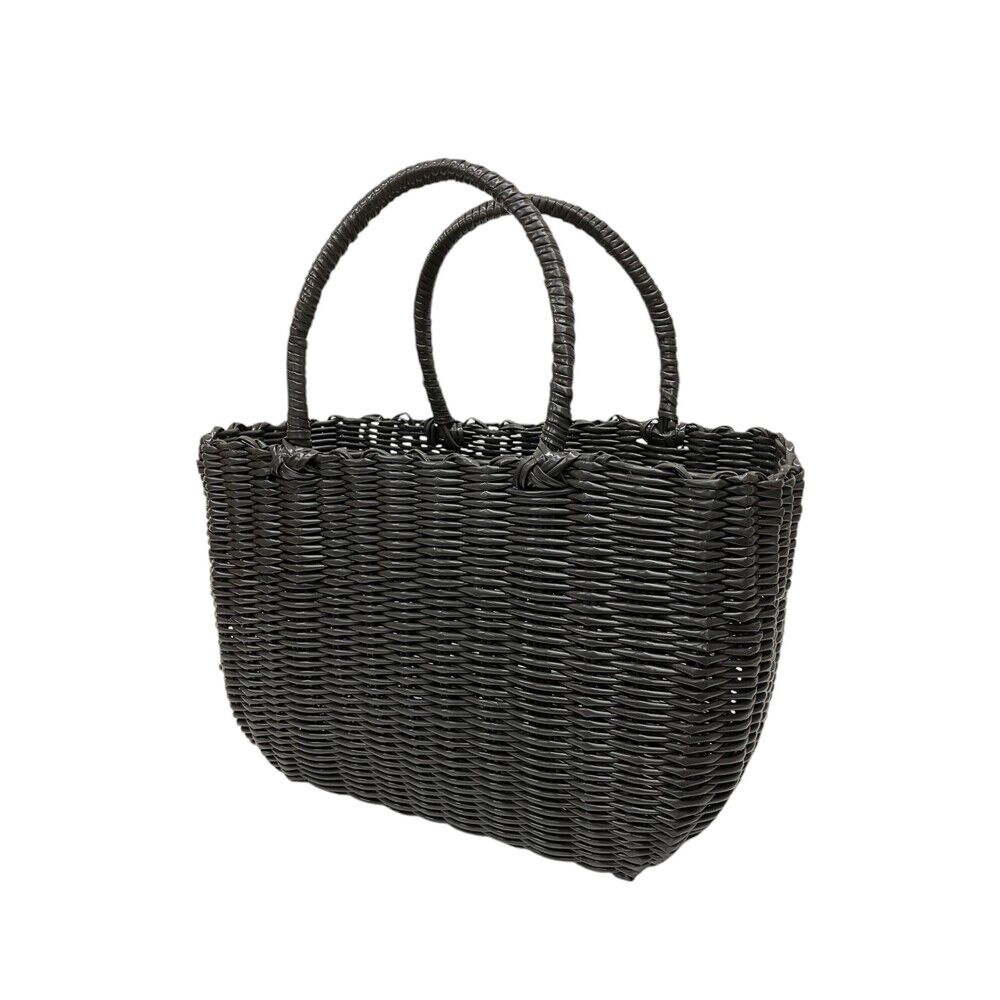 BACKYARD FAMILY「かごバッグ 夏 おしゃれ 通販 カゴバッグ かごバック ビニール 手編み ビニールバッグ カゴ」|かごバッグ|グレー2