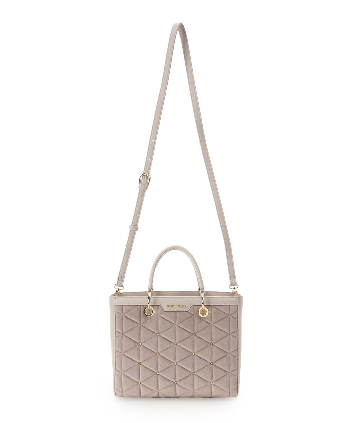 Samantha Vega「ベロアキルティングスタッズスクエアバッグ」|ハンドバッグ|