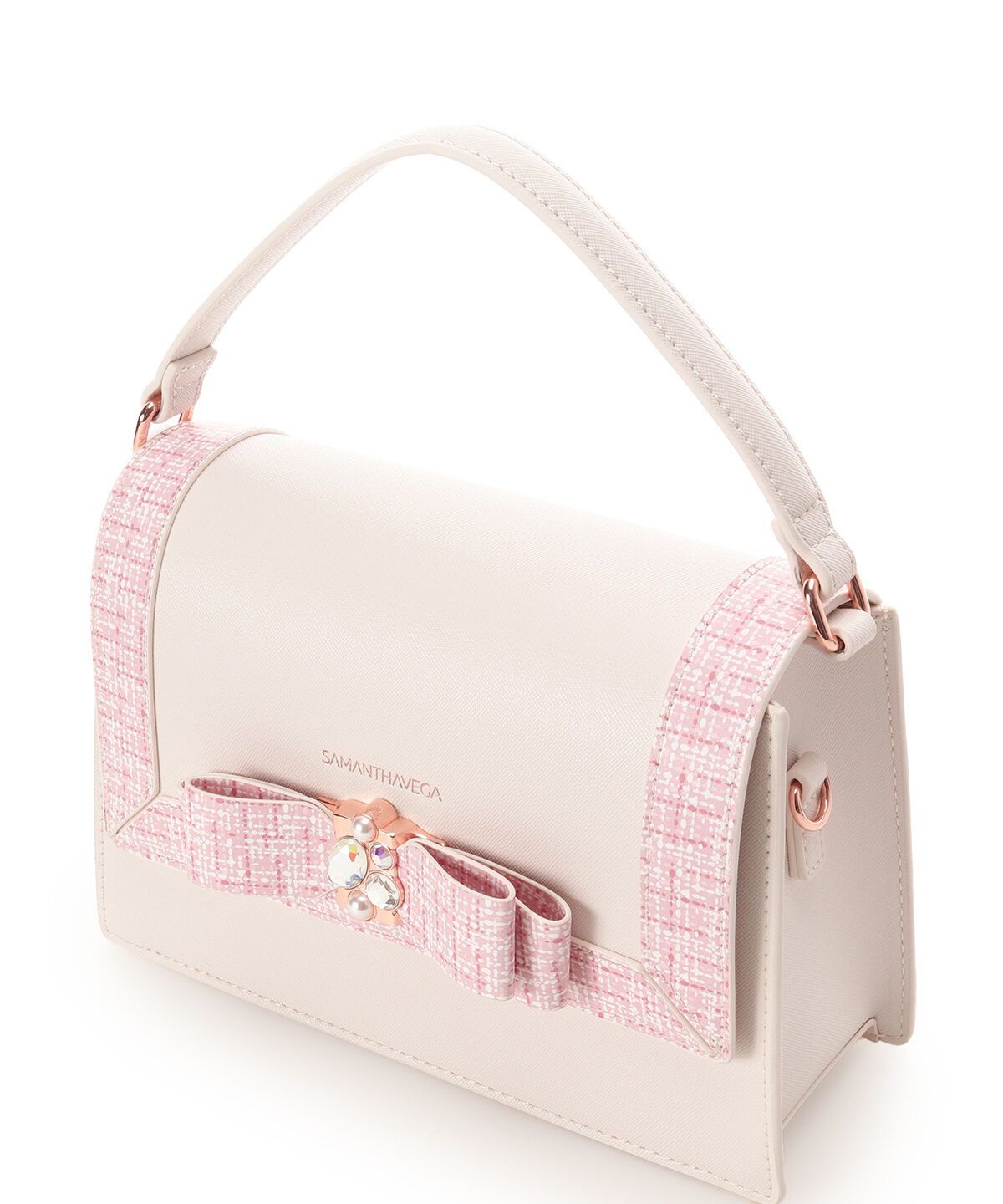 Samantha Vega「ツイードプリントジュエルリボンショルダーバッグ」|ショルダー・メッセンジャー|