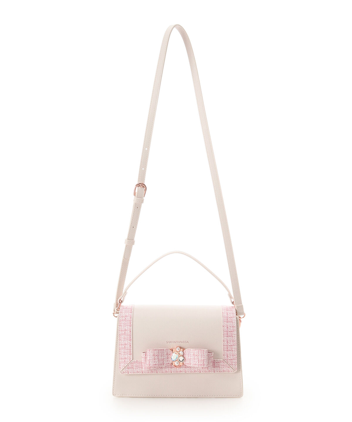 Samantha Vega「ツイードプリントジュエルリボンショルダーバッグ」|ショルダー・メッセンジャー|