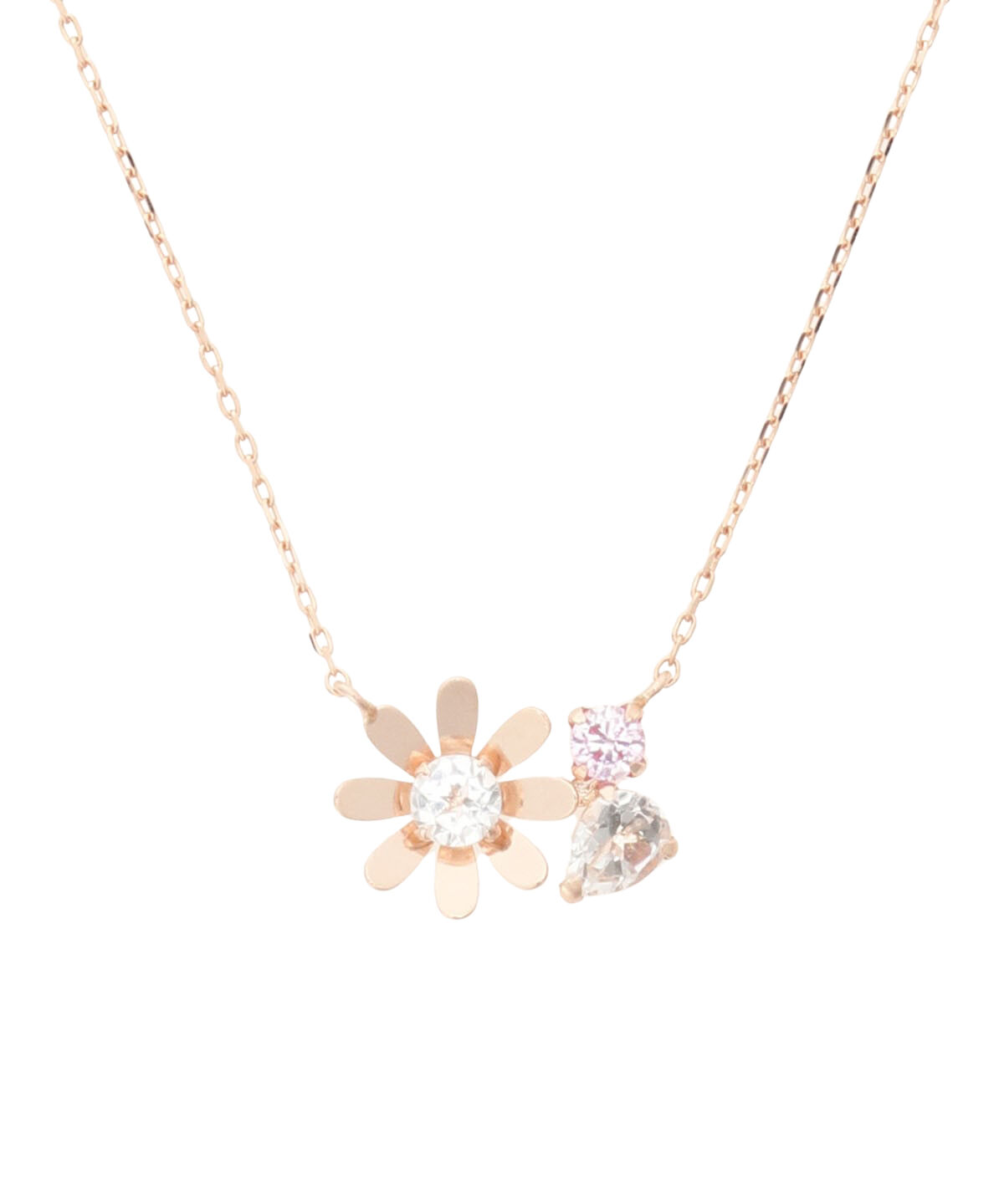 newme by Samantha Thavasa「K10 PG デイジー&times;カラーストーン ネックレス」|ネックレス|