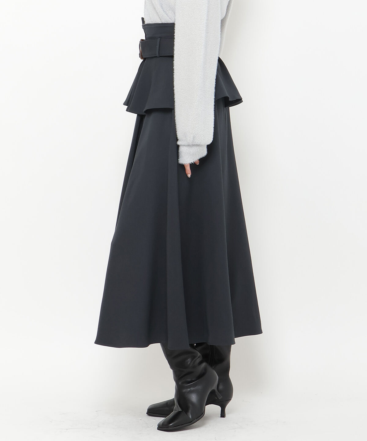 アンドクチュール「コルセットベルトフレアスカート」|フレア|