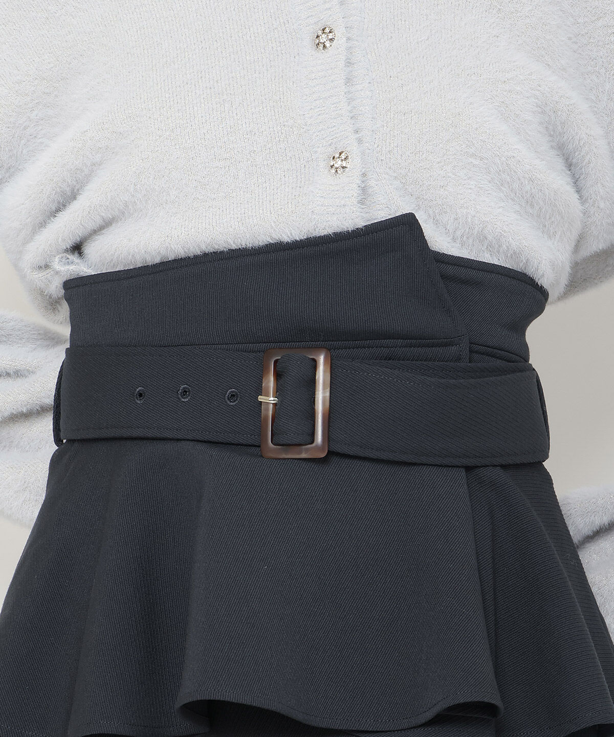 アンドクチュール「コルセットベルトフレアスカート」|フレア|