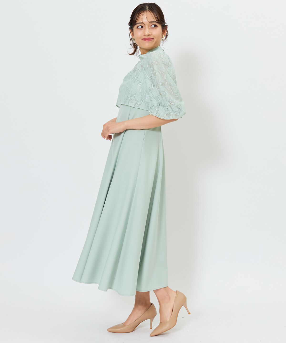 アンドクチュール「リーフレースレイヤードレス」|ドレス|