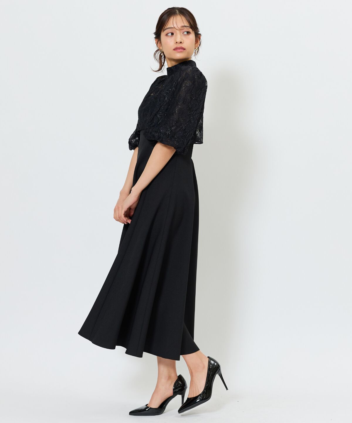 アンドクチュール「リーフレースレイヤードレス」|ドレス|