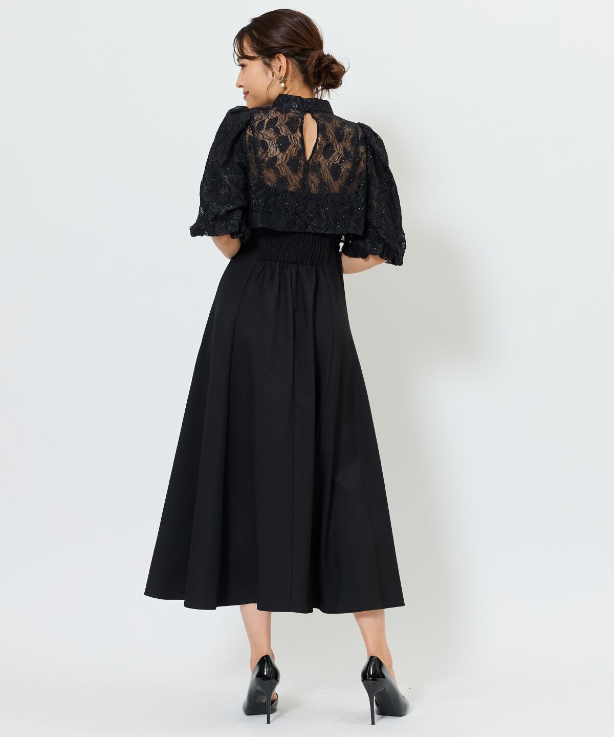 アンドクチュール「リーフレースレイヤードレス」|ドレス|