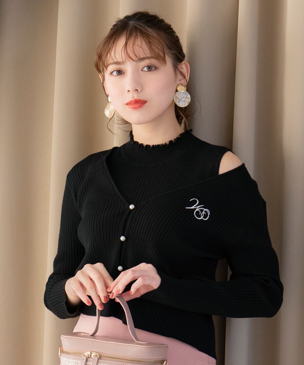 WILLSELECTION「ロゴ刺繍アンサンブル」|ニット・セーター|ブラック