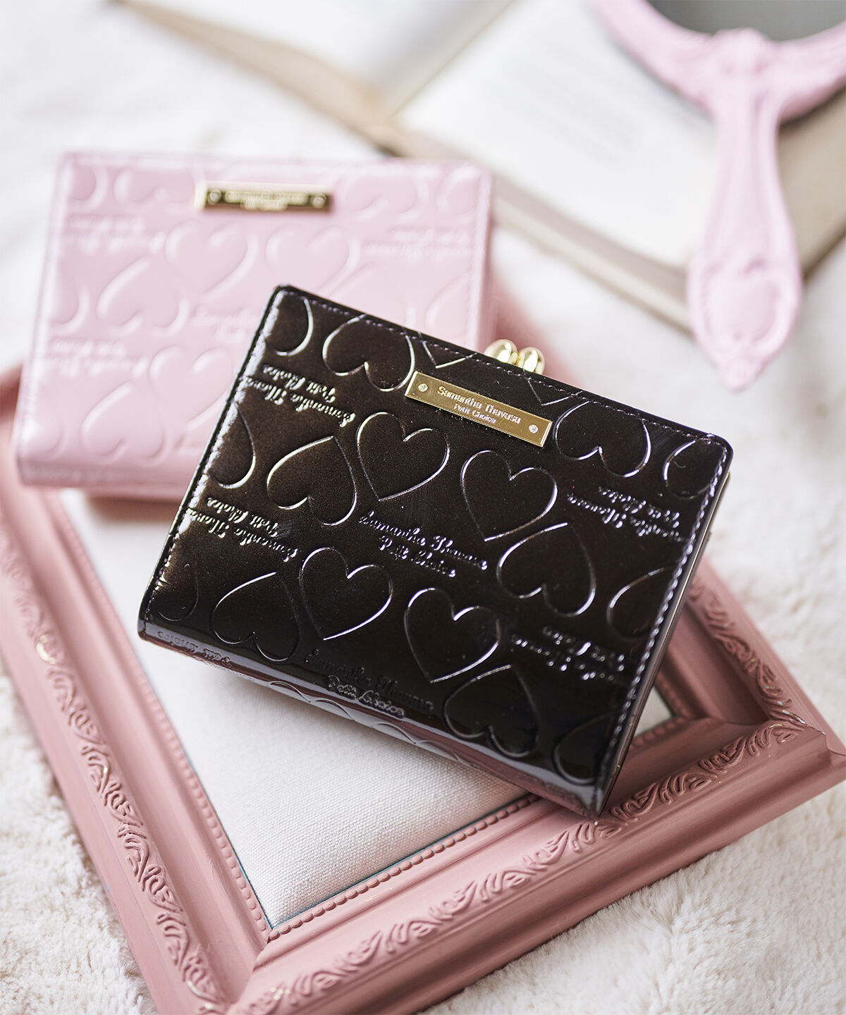 Samantha Thavasa Petit Choice「エナメルハート型押し 折財布」|財布|