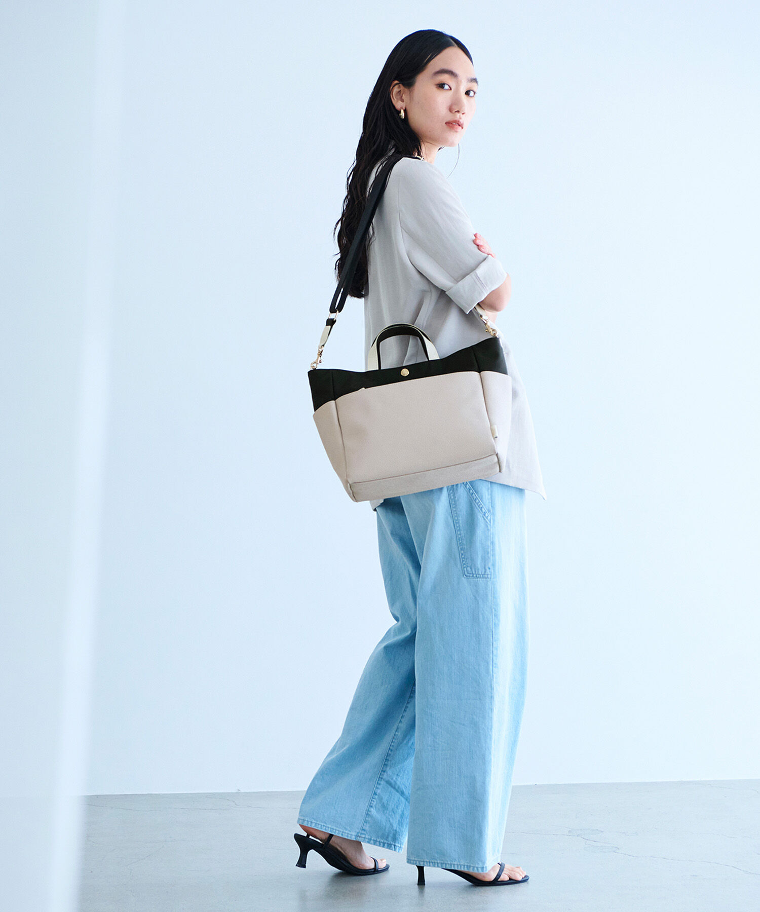 TOPKAPI BREATH「【Breath TOPKAPI】SCOTCH GRAIN スコッチグレイン マザーズバッグ バイカラー ショルダー トート バッグ」|トートバッグ|