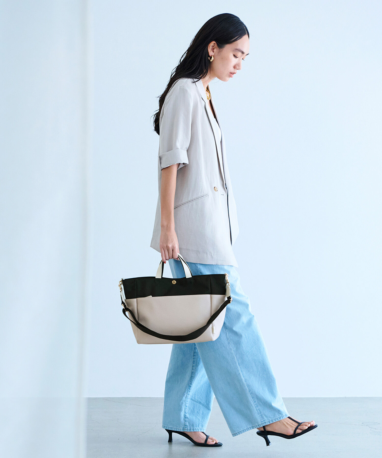 TOPKAPI BREATH「【Breath TOPKAPI】SCOTCH GRAIN スコッチグレイン マザーズバッグ バイカラー ショルダー トート バッグ」|トートバッグ|